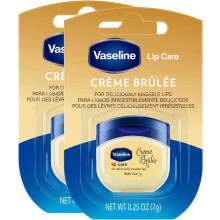 Vaseline Lip Care Crème Brulee Lip Balm Tub With Pure Jelly & Crème Brulee | Non-greasy Lip Moisturizer for Naturally Tinted Lips - 2x7gm
