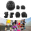 Juego de 7 piezas para niños: casco, rodilleras y coderas - negro 14