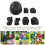 Juego de 7 piezas para niños: casco, rodilleras y coderas - negro 7