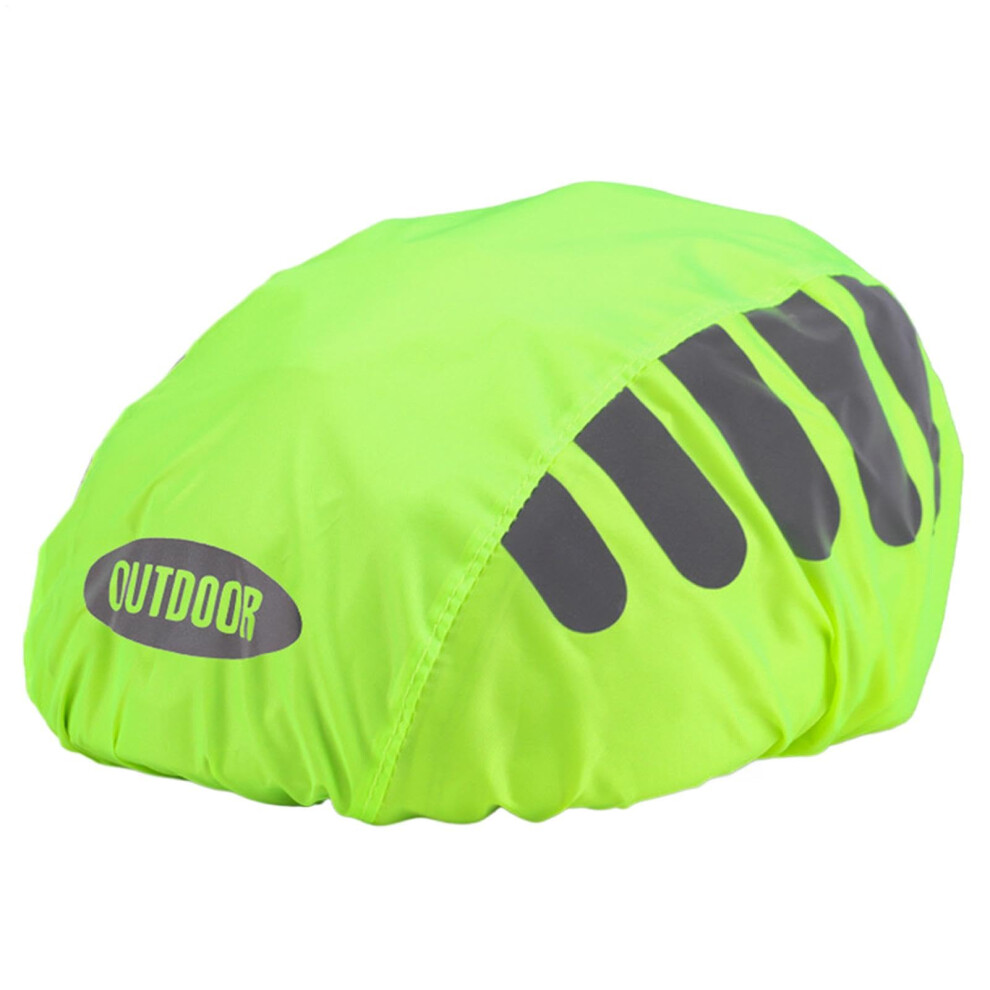 Bicycle Hat Rain Cover Reflective Hard Shell Durable Waterproof Headwear Portable for Cycling Wind Rain Dust Leuchtend Grün