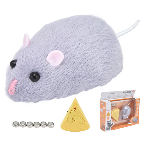 Mouse grigio con telecomando 18x3x16 cm, 3x LR44 1,5 V 1
