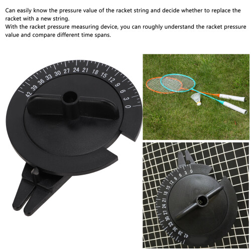 Badminton Racket Tension Meter Test Tool, Plastic, Black, 91g 2