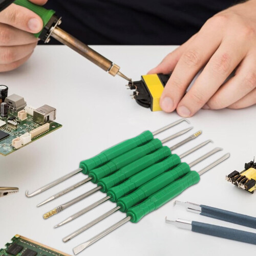 Soldering Aid Set - Double Sided Heating Tool, 6-Piece PCB Repair Kit for Desoldering and Electronics Work 1