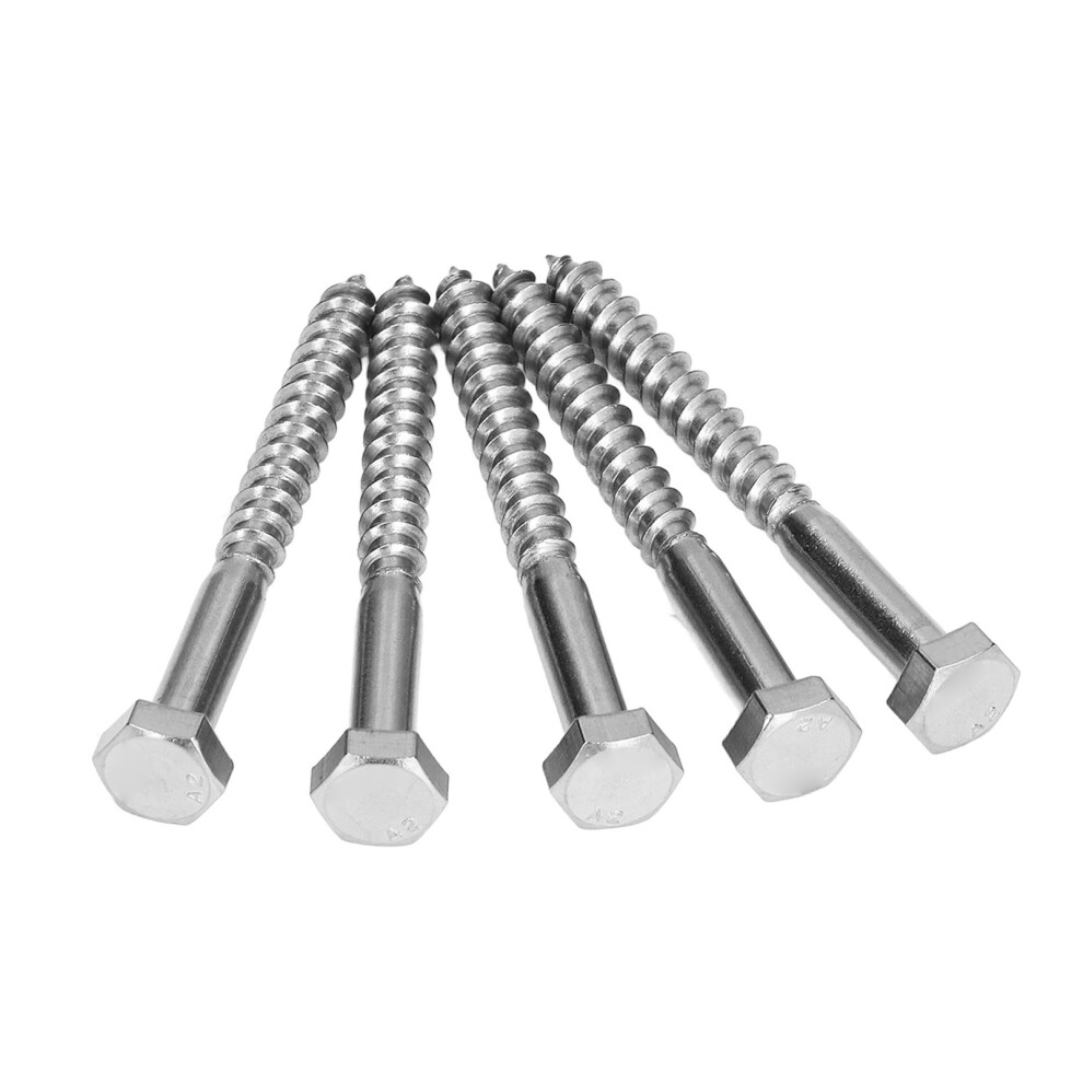 304 Ss Hex Lag Screws M6x60mm Wood Bolt High Hardness Corrosion Resistant 6941340222827