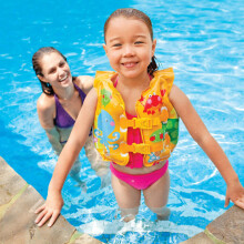 Children Inflatable Swimming Life Jacket, Adjustable Double Button, 200g, 41x30cm