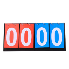 4 Digit Flip Scoreboard for Multi-Sports, Reusable Table Scoreboard for Basketball, Pool, Table Tennis, Badminton, Volleyball