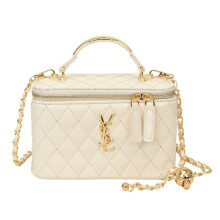 (Off white) Fashionable crossbody bag diamond chain bag