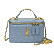 (Blue) Fashionable crossbody bag diamond chain bag
