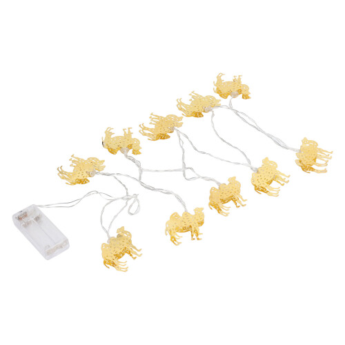 Camel Shaped LED String Lights, 10 Warm Iron Decorative Lights for Outdoor Festivals