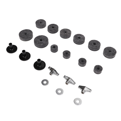 Set di 21 pezzi di pad in feltro per piatti da batteria grigio Φ2,5-4,0-5,0cm