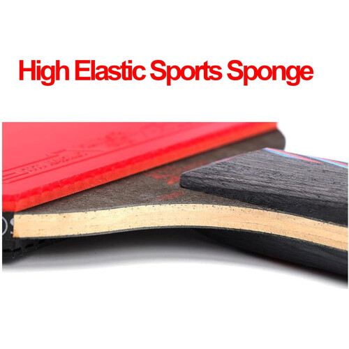Table Tennis Racket ITTF Approved Rubber Carbon Long Handle 2 Pack for Sport Training Performance Level 2