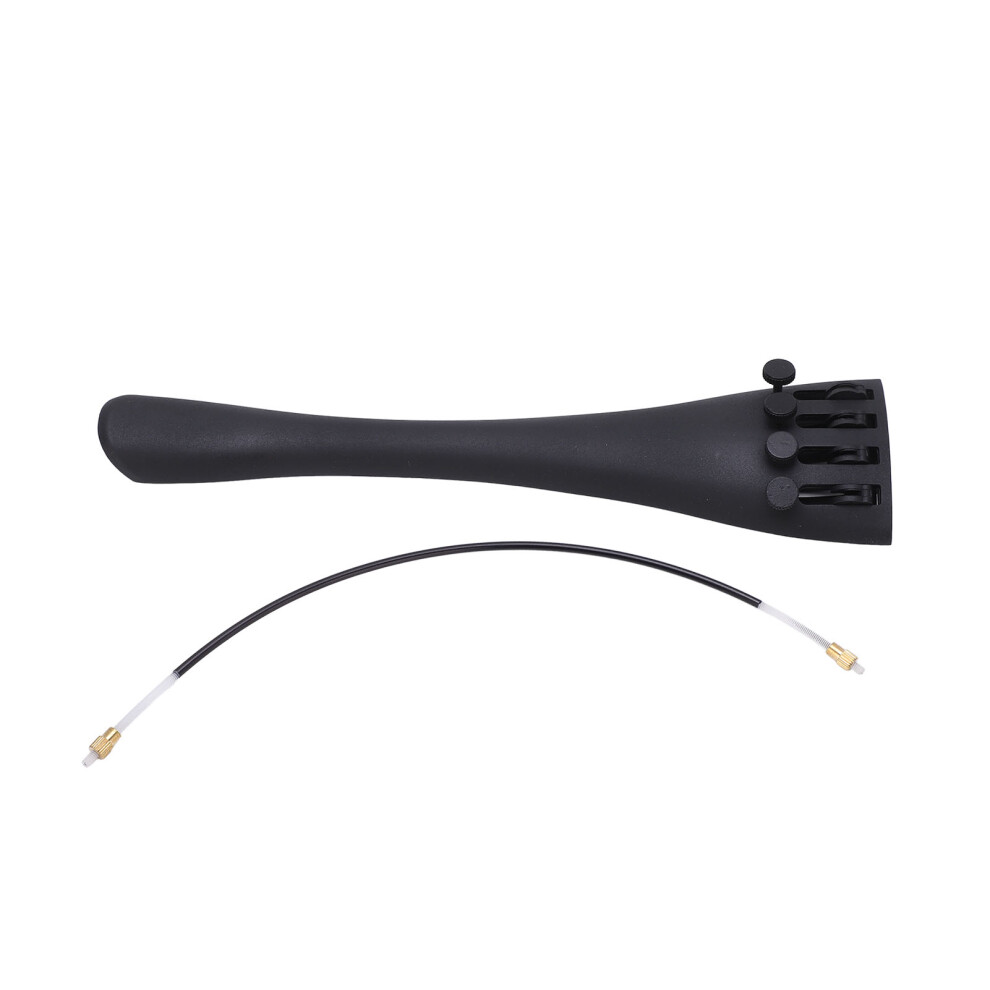 4/4 Cello Carbon Fiber Tailpiece with 4 Tuners & Fine Tuning Nylon Gut Black