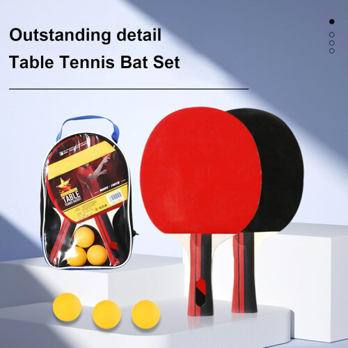 Table Tennis Racket with High Bounce, Comfortable Grip, Includes 3 Balls, Ideal for Beginners, Durable Material 2