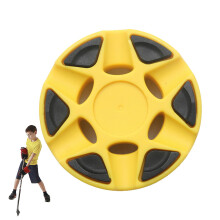 Hockey Puck for Ice Hockey and Street Hockey, Round, Smooth Finish, Professional Equipment, Yellow, 6 Holes