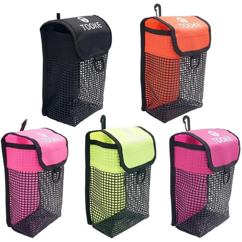 Practical Diving Gear Mesh Bag with D-Ring for Roll Attachment and Drainage, Large Size, Orange 2