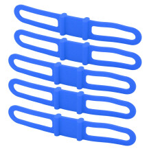 Accessoire de cyclisme : Support de guidon en silicone pour lumières de vélo - Bleu 5 pièces