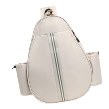 Tennis Bag Crossbody Bag for Beginners with Water Bottle Holder, Organiser for Badminton Racquet, White Backpack
