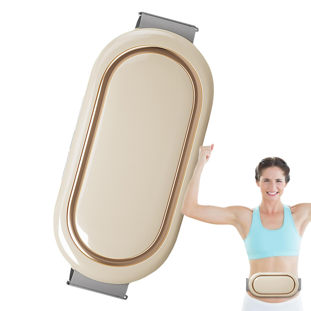 Slimming Belt Electric Abdominal Trainer for Home Use, Portable Core Muscle Builder in Beige/Yellow for Fat Burning and Body Shaping-image-OPC-PJK9CRX-NEW