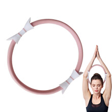 Pilates Ring for Women 14.96 Inch Non-Slip Exercise Hoop with Double Handles for Resistance Training and Yoga Fitness