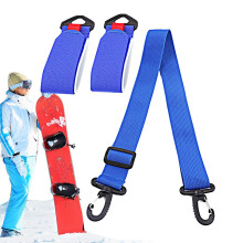 Snowboard Carrying Strap Blue, Adjustable Shoulder Strap for Snowboard and Ski Poles, Durable Ski Boot Carry Strap