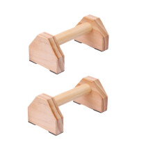 Pine Push-Up Rack Pair - Wooden Fitness Equipment for Strength Training, Exercise Bars for Home Workout