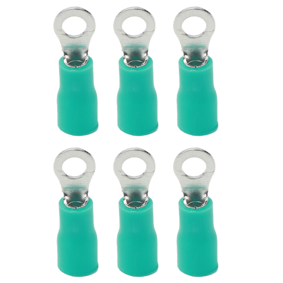 Pre Insulated Copper Ring Crimp Terminals 100 Pcs Awg 22Â16 Rv1.25â3 Green 9431340238555