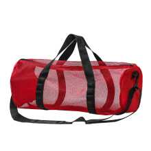 Netz-Tauchtasche Zylindrisch Belüftet Sporttasche für Tauch- und Schnorchelausrüstung Rot mit Innenhaken 50L