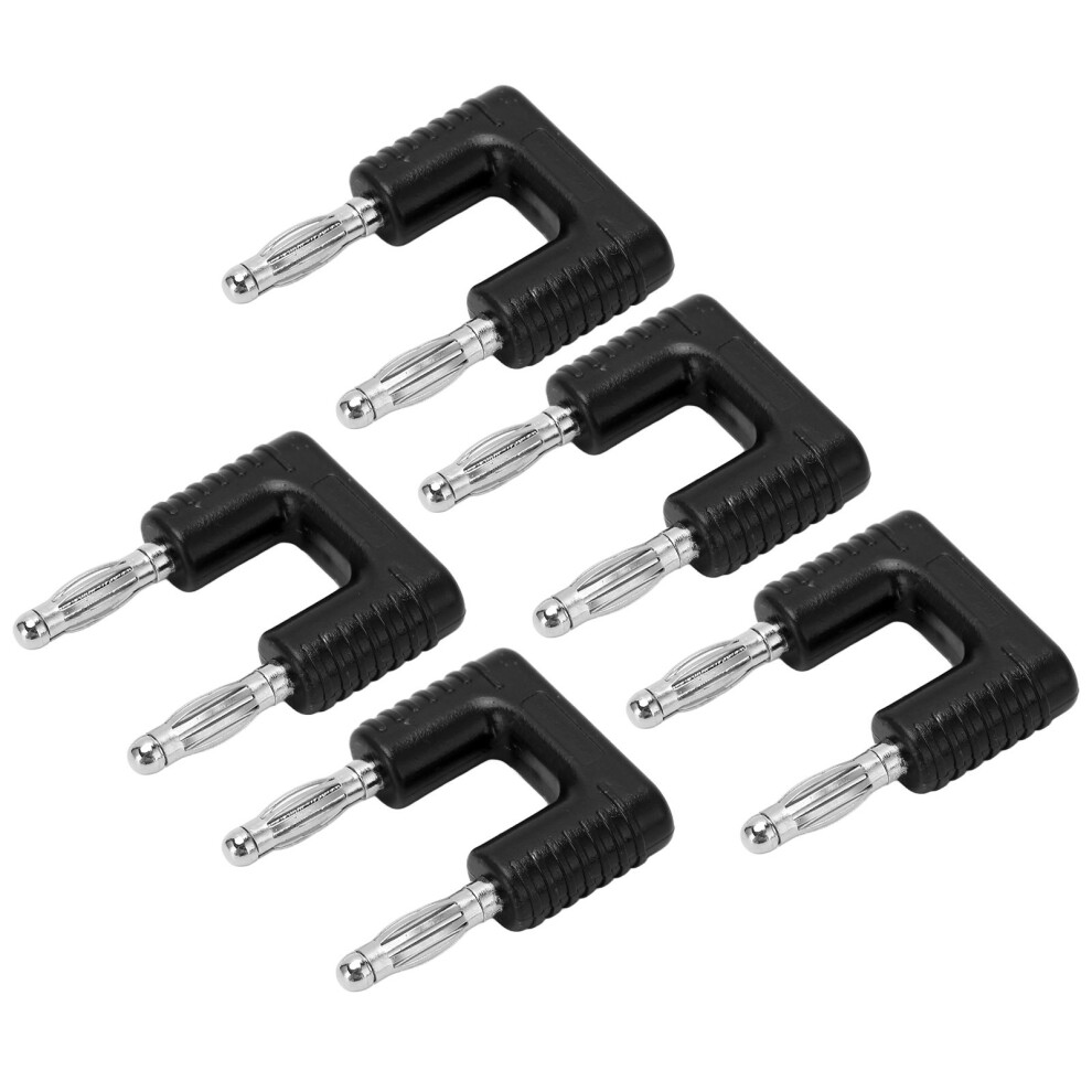 5Pcs J.20004 Dual Tip Banana Plug 19Mm Distance Copper Nickel Coated Black 4241340240114