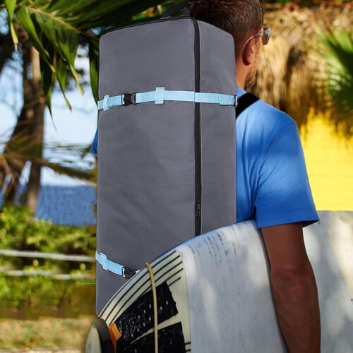 Waterproof Paddle Board Bag, Large Capacity Storage, Zip Closure, Portable Tote with Handle, Multi-Purpose Surfboard Storage 1
