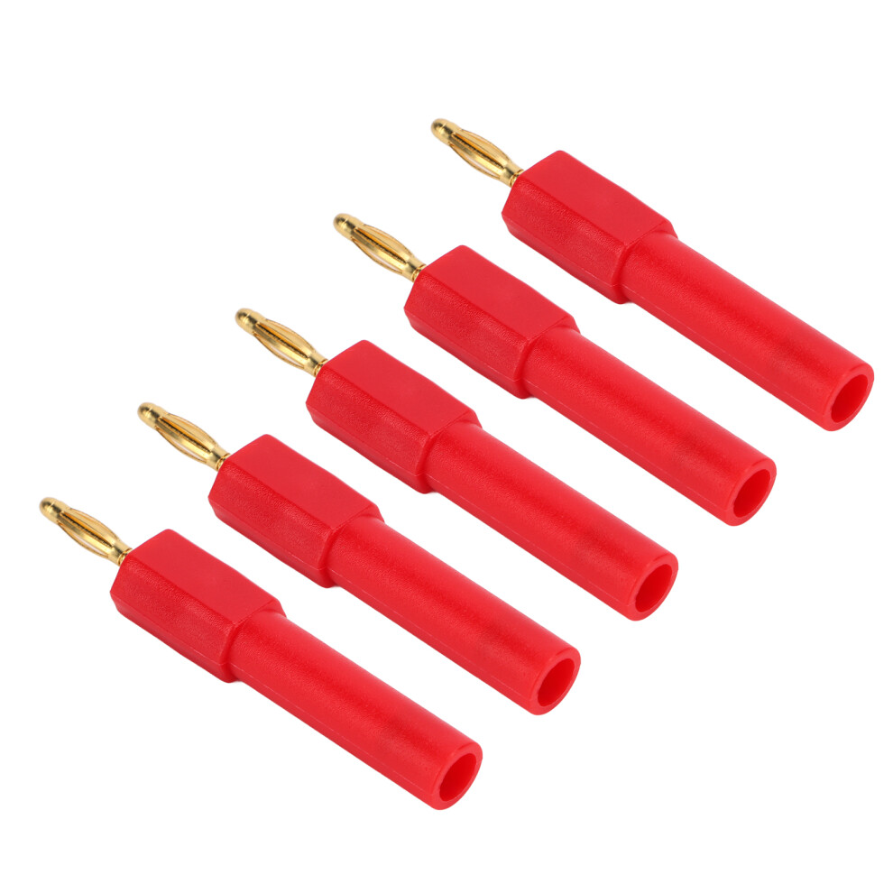 5 Pack Banana Plugs 2Mm To 4Mm Conversion Excellent Conductivity For Audio Red 4991340241337