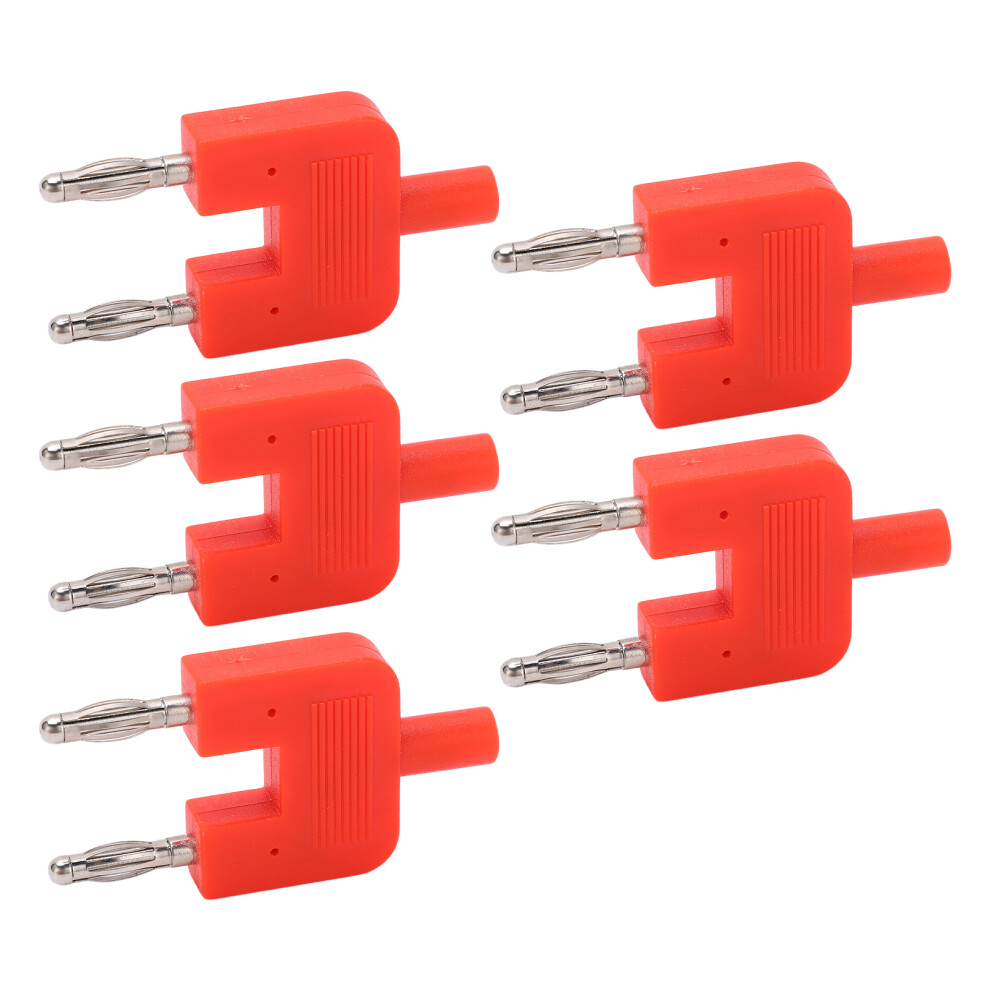 5Pcs Dual Banana Plug Set 1 Female To 2 Male Double Row Red Good Conductivity 9351340241303