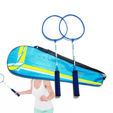 Professional Badminton Racket Set for 2 Players - Non-Slip Lightweight Rackets for Adults and Kids, Outdoor Family Game Red D