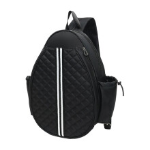 Tennis Crossbody Bag Large Capacity Portable Racket Cover for Women Youth Black Chest Shoulder Bag