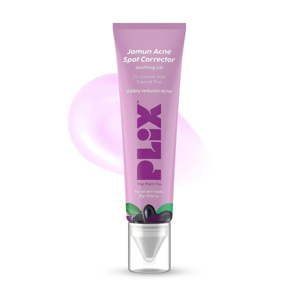 PLIX THE PLANT FIX Jamun Acne Spot Corrector Gel 15g | Reducing Active Acne | Day & Night Gel | Controls Oil & Soothes Inflammation | For Men & Women