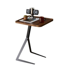 Coffee Table, Side Table, Simple Corner Table for Living Room, Home, Hotel, Small Nightstand, White and Black Design