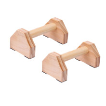 Pine Push-Up Bars - Wooden Performance Training Equipment for Indoor Workouts, Light Brown, Ergonomic Grip Handles