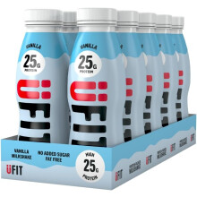 UFIT High 25g Protein Shake Vanilla Flavour Fat Free No Added Sugar Ready to Drink 10 x 330ml (Packaging May Vary)