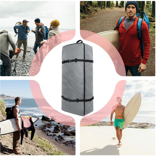 Paddle Board Bag Backpack 600D Oxford Heavy Duty Waterproof Surfboard Bag with Adjustable Straps and Handle Black 2