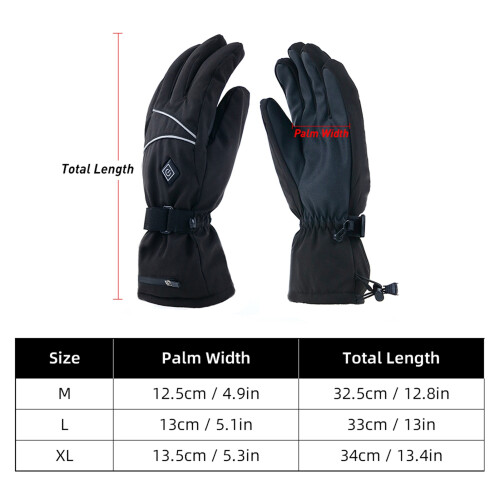 Guantes calefactores con batería de 3 pilas AA M/L/XL 1