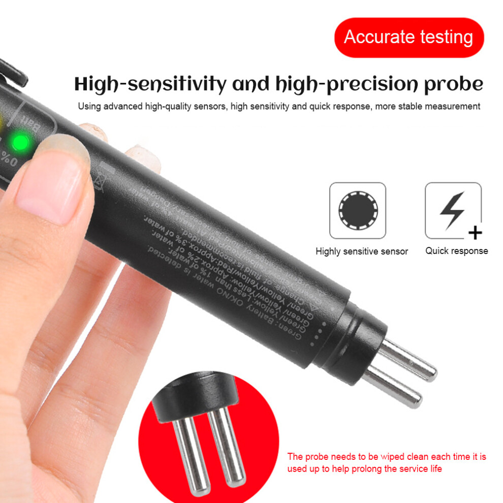 Portable Brake Fluid Tester Pen, ABS, 152.5cm, 5 LED Indicators