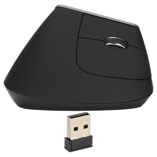 Mouse verticale 2.4G 6 tasti DPI 800-1600 Nero 1