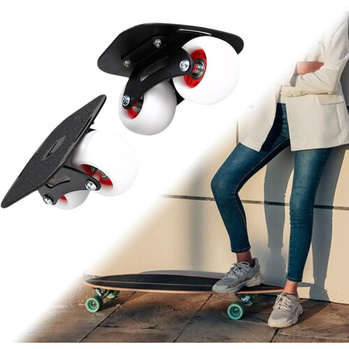 Split Skateboard Roller Skates for Beginners, Portable Non-Slip Wheels, Professional Arched Design, White Wheel 2