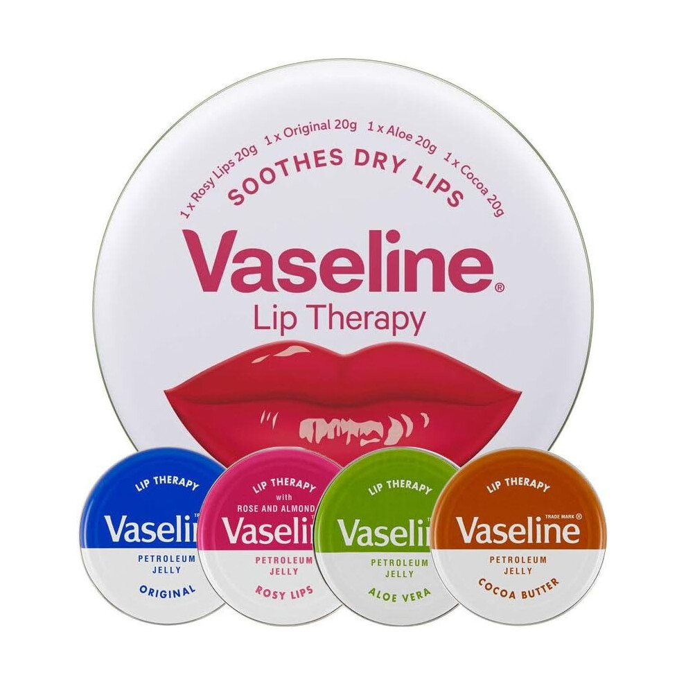 Vaseline Lip Therapy Soothes Dry Lips |Instantly soothes and relieves dry lips |Locks in moisture for long-lasting hydration - Set of 4, (20g x 4)-image-OPC-PJK9GY9-NEW