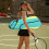 Badminton Storage Bag Waterproof Backpack Large Capacity Adjustable Straps for Men Women Blue 3