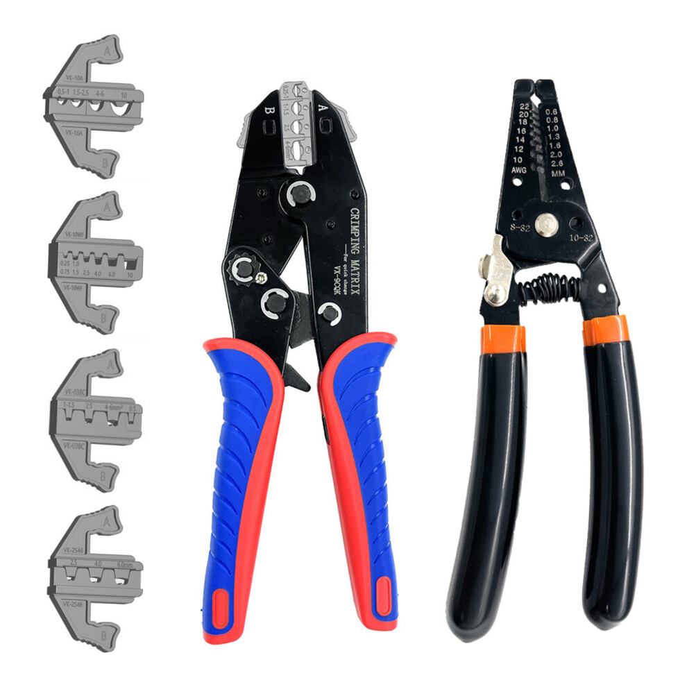 Multifunction Ratcheting Crimping & Wire Stripper Kit - 65Mn Steel, 0.6-10Mmâ² 8411340251212