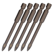 5Pcs 6mm Cross Drill Bits 1/4in Hex Shank for Tile Glass Concrete Hard Alloy