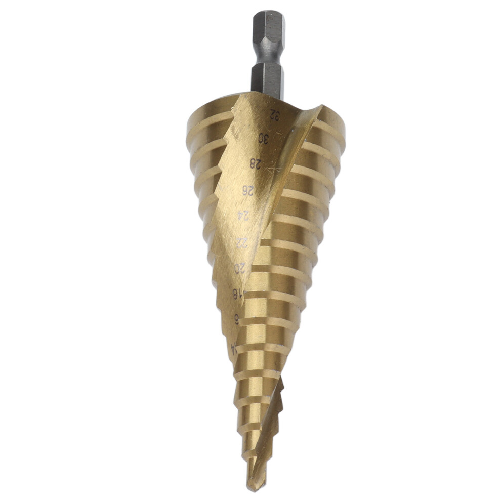 15 Step Spiral Grooved Hss Ti Coated Drill Bit 4-32Mm For Fast Change 8071340255940