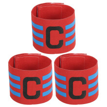 Fußball Captain Armband, Elastische Nylon Armbänder für Fußballmannschaften, Rot, 3 Stück, Für Jugend und Erwachsene