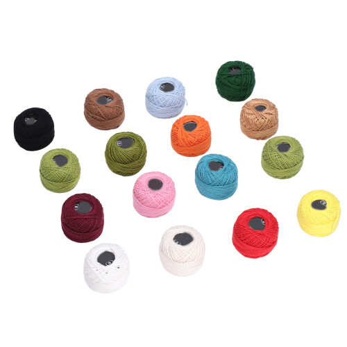 Vibrant 16Pcs Crochet Cotton Thread for DIY Crafts & Projects 2