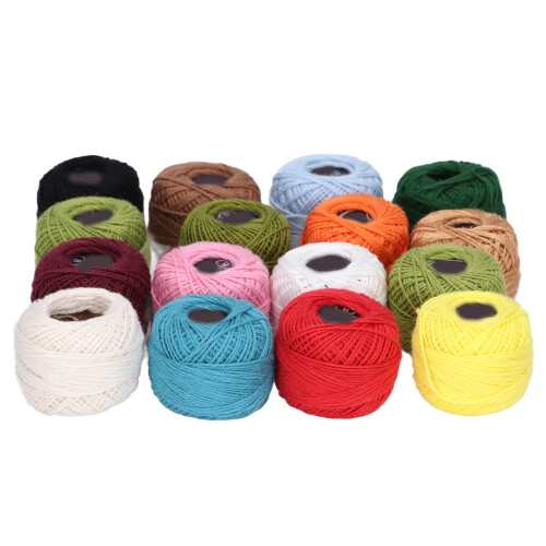 Vibrant 16Pcs Crochet Cotton Thread for DIY Crafts & Projects 1